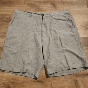 Patagonia Shorts Mens 36 Worn Wear Back Step Chambray Hiking Hemp Cotton Blend